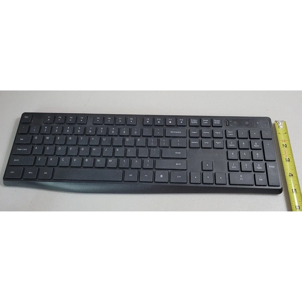 PC230A Wireless Keyboard Black Full Size Numeric Keypad Slim Design PC Laptop